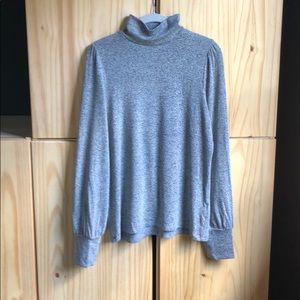 J.Crew puff/balloon sleeve mock turtleneck